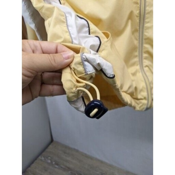 Vintage Wilson Jacket Mens Large Yellow Zip Windbreaker Hooded Coat 90s - Picture 4 of 8